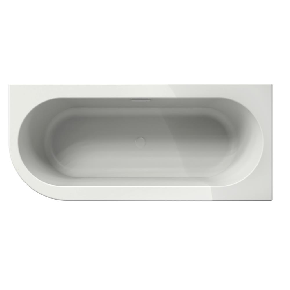 Charley R 180x80x60 hoekbad mat wit incl. waterval vulcombi mat wit