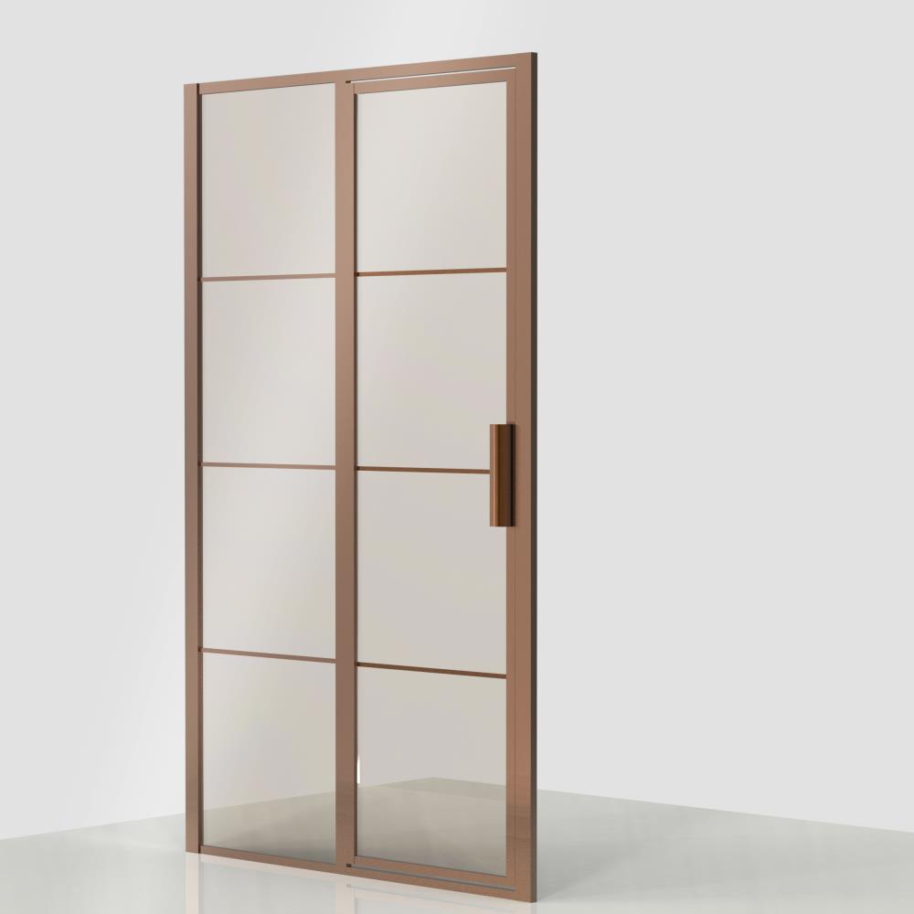 Ind. Line Colored  Deur aan zijdeel 120 (omkeerbaar) brons glas brons profiel (118-121)x200