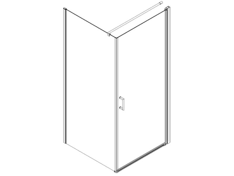 Bright Draaideur 88-90x195 cm, voor hoekcombinatie