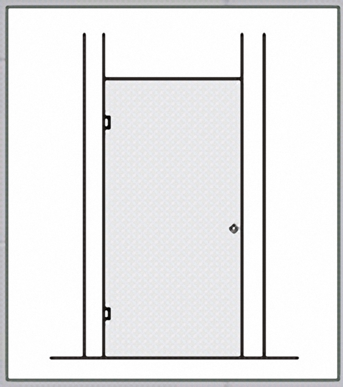 Nisdeur tot 93x200-Helder glas, inox beslag