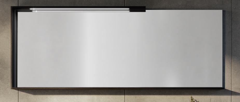 Architec spiegel met led 140x62,5x15, links, black oak