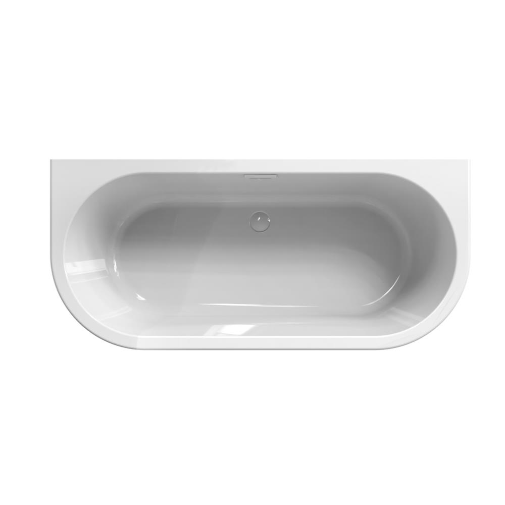 Charley  165x76x58 half-vrijstaand bad glans wit incl. waterval vulcombi glans wit