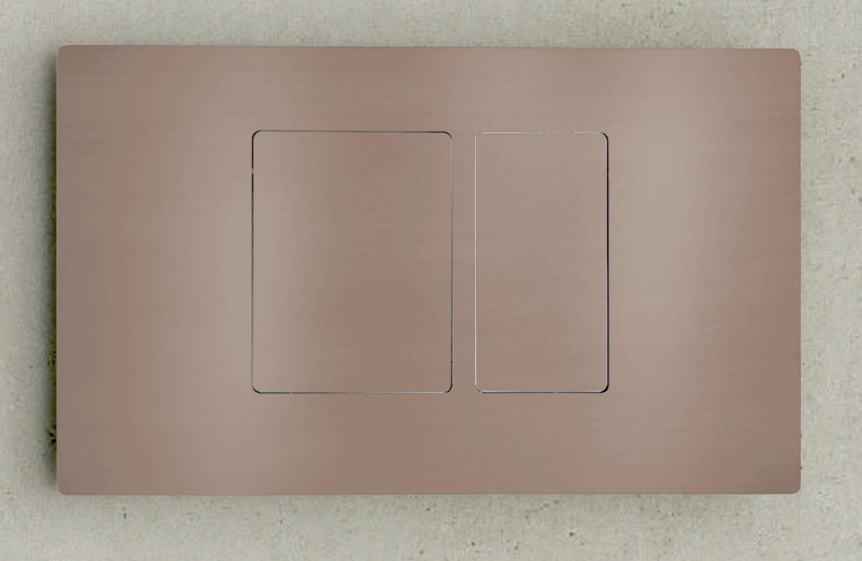 Drukplaat voor inbouwreservoirs TECE, 26x16 cm, brons