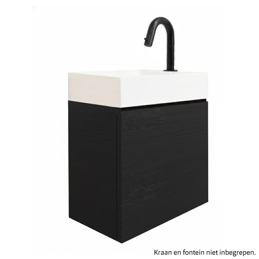 Fonteinkast Rosa linksdraaiend 44,5x40x19 black oak