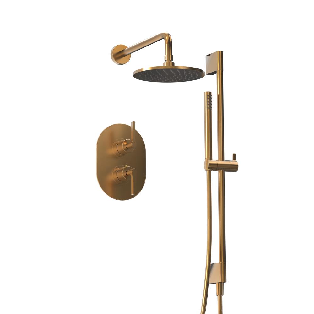 Grace - Douche inbouwset met glijstang goud geborsteld incl. TecBox - UITLOPEND