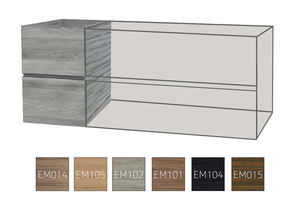 Modulaire kast People 2 lades 35x51,6x45,5 stone oak
