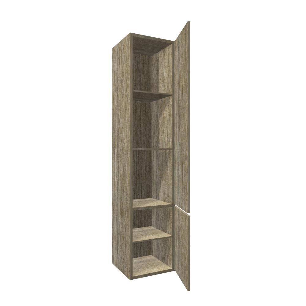Hoge kast semi greeploos, rechtsdraaiend met 2 deuren, 165x35x35 cm diep. Pamplona