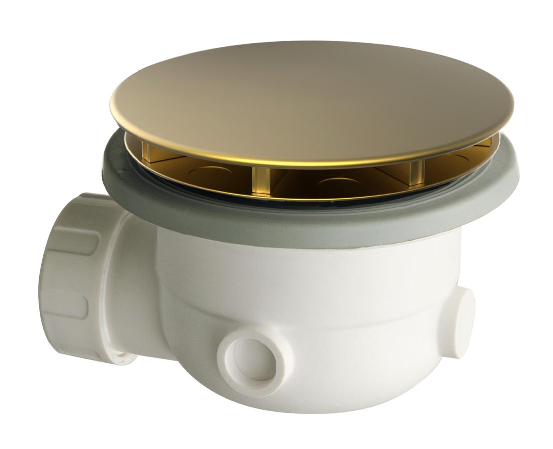 Douchebakafvoer 90 mm messing goud geborsteld