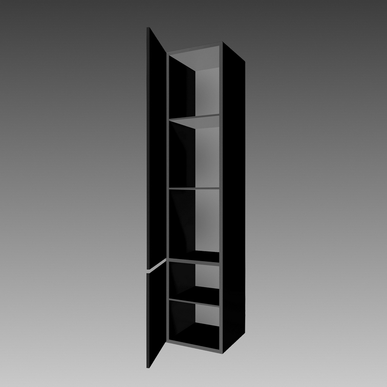 Young Hoge kast 2 deurs links 165x35x35 zwart mat