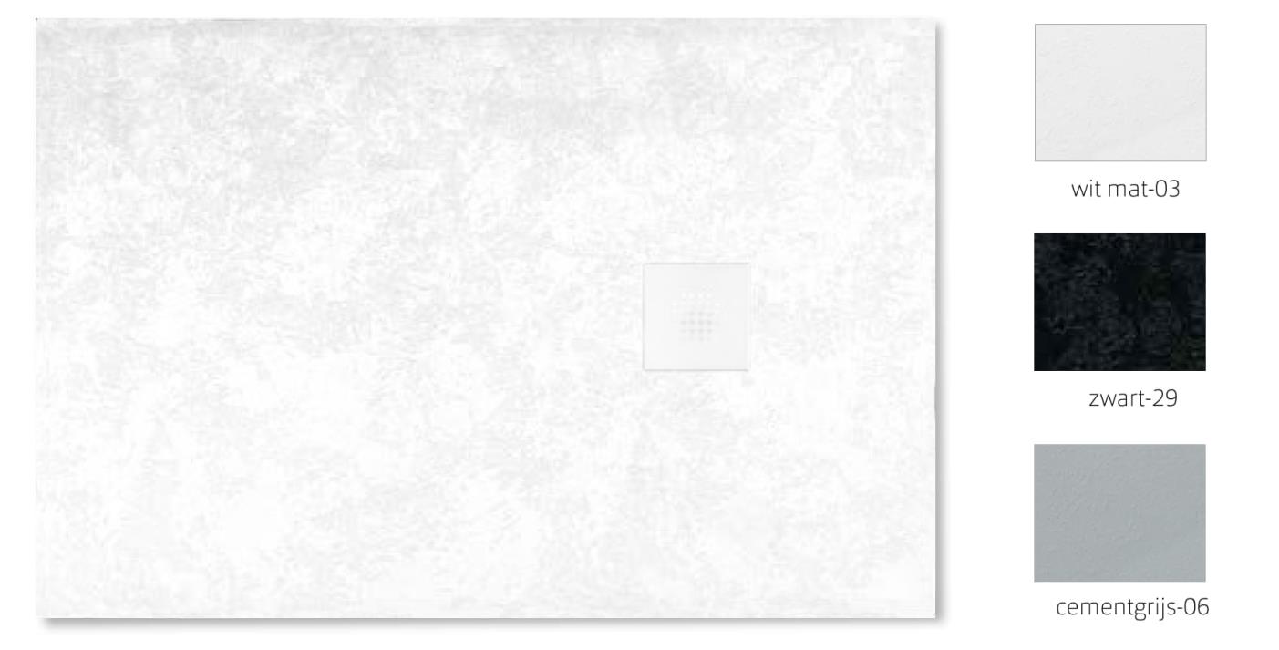 Forte douchevloer ultralight 70x100x2,7, incl afvoer met cover, mat wit