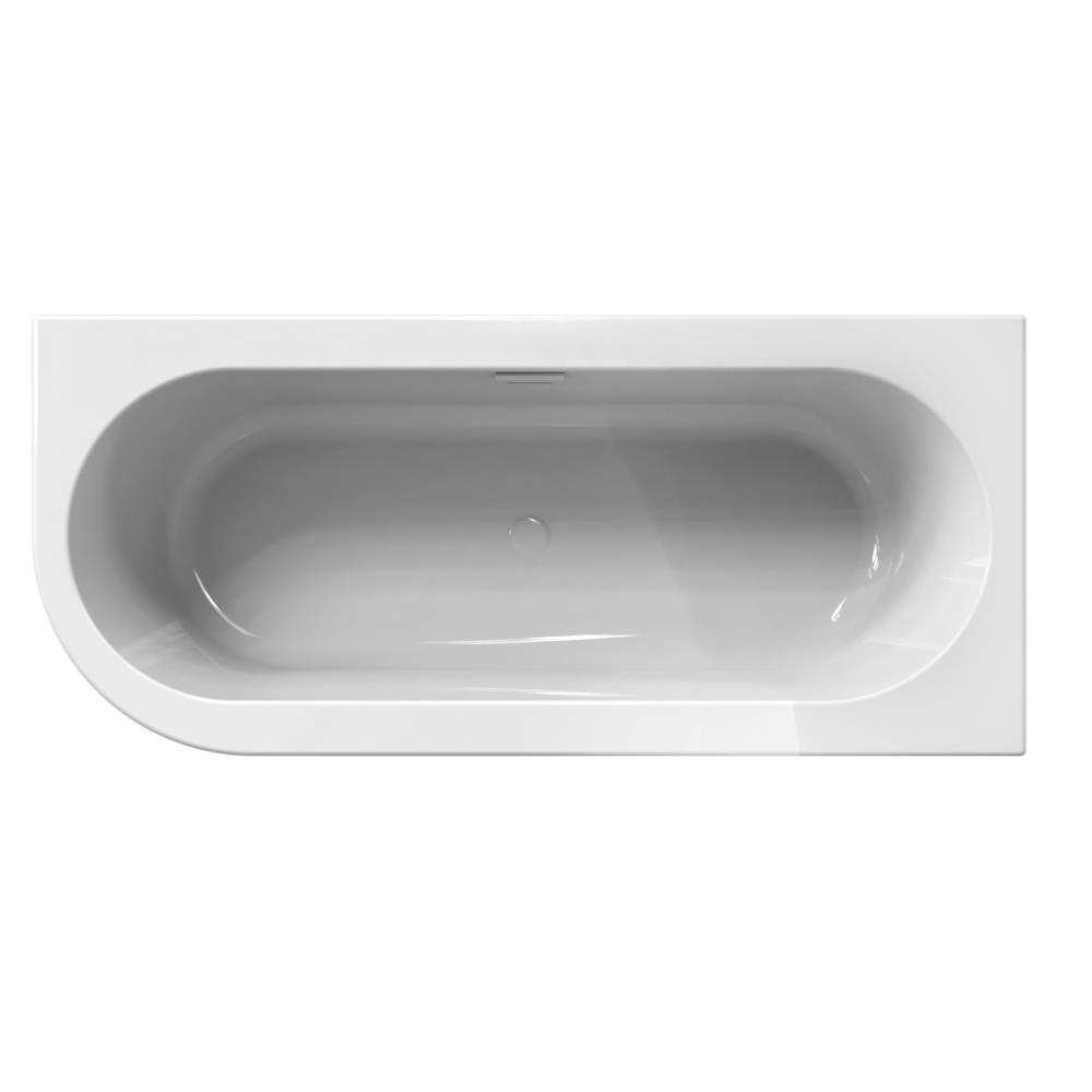 Charley R 180x80x60 hoekbad glans wit incl. waterval vulcombi glans wit