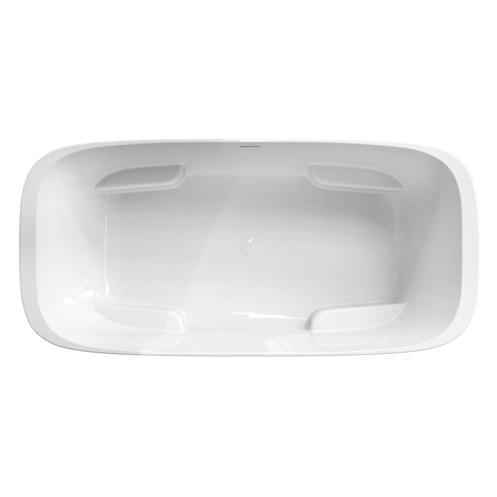 Vera 190x90x60 vrijstaand bad glans wit incl. sleuf overloop/afvoer glans wit