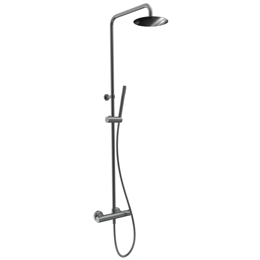 Duero - douche opbouwset (telescopisch) PVD grafiet - UITLOPEND