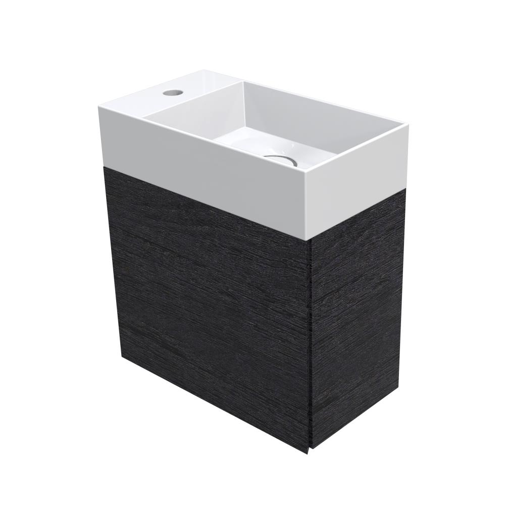 Fonteinmeubel semi greeploos, linksdraaiend, 45x25x48 cm. Antraciet eiken