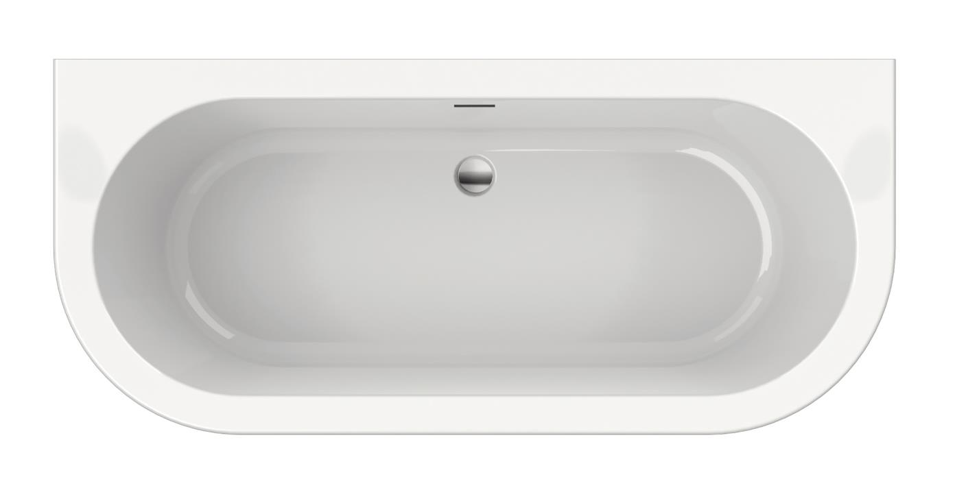 Charley XS  165x75x58 wit, sleuf overloop, waste chroom - UITLOPEND