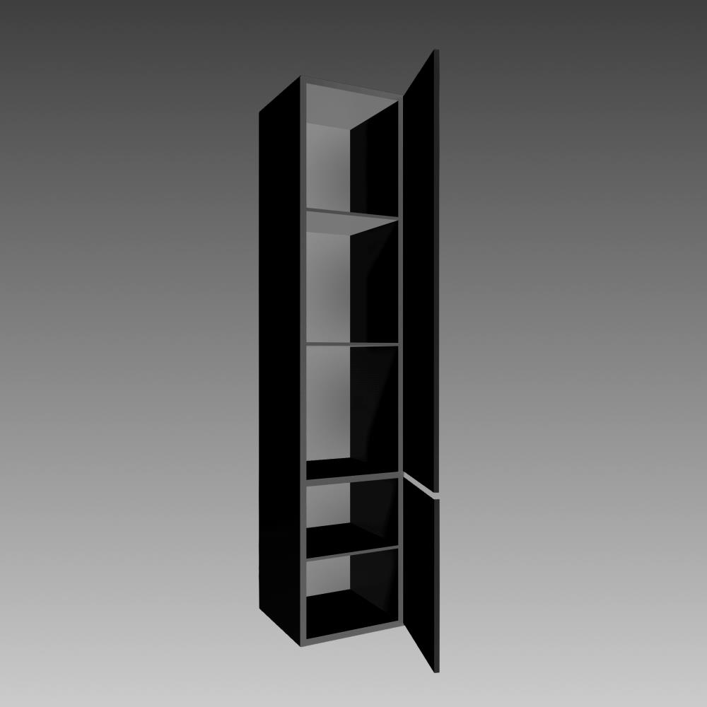 Young Hoge kast 2 deurs rechts 165x35x35 zwart mat