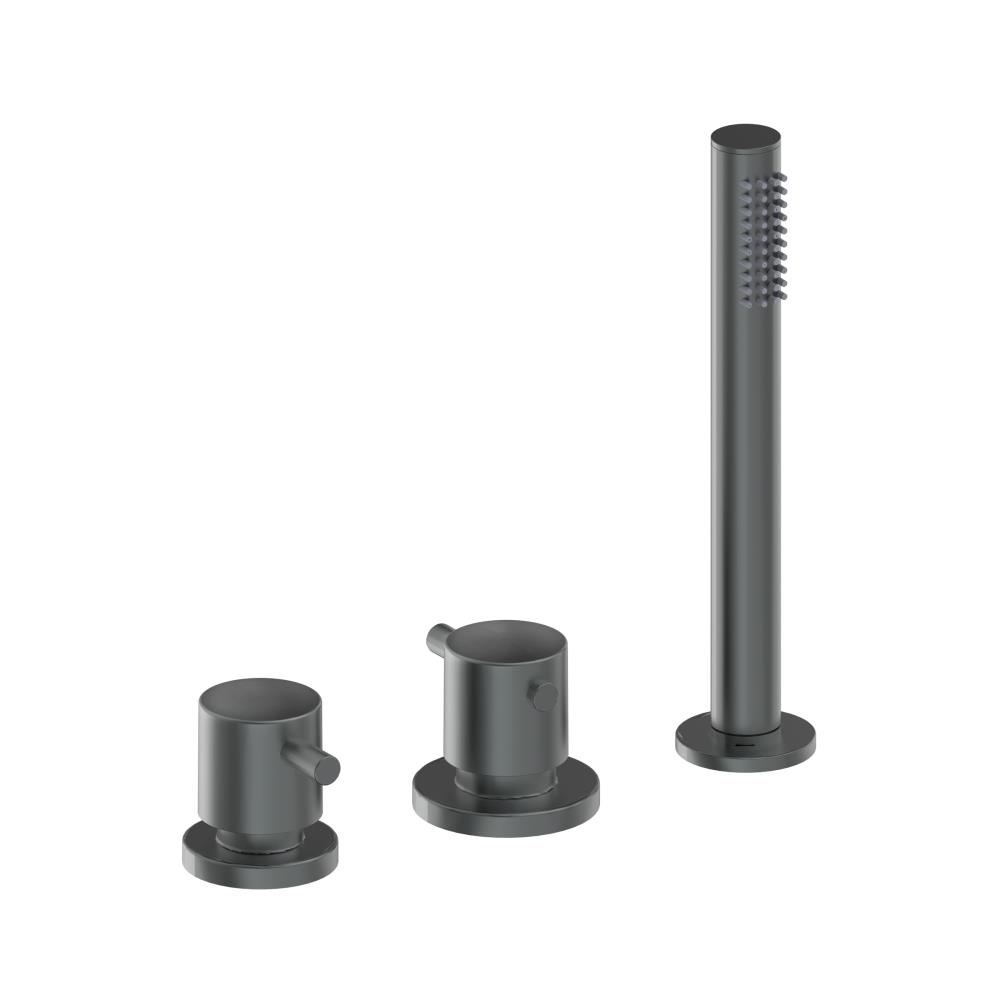 Duero - 3 gats badrandcombinatie thermostatisch PVD coating grafiet geborsteld (v2)