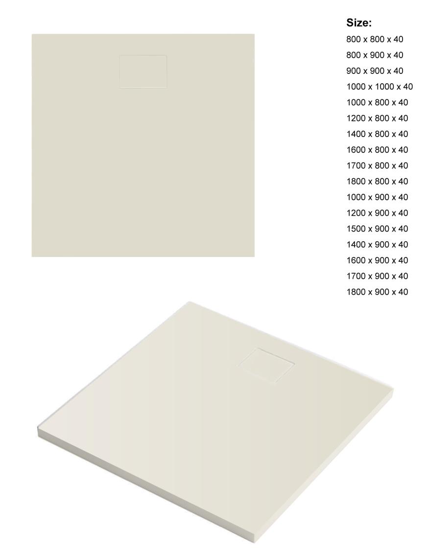 Flat Zero Plus douchevloer 140x80 pergamon - UITLOPEND