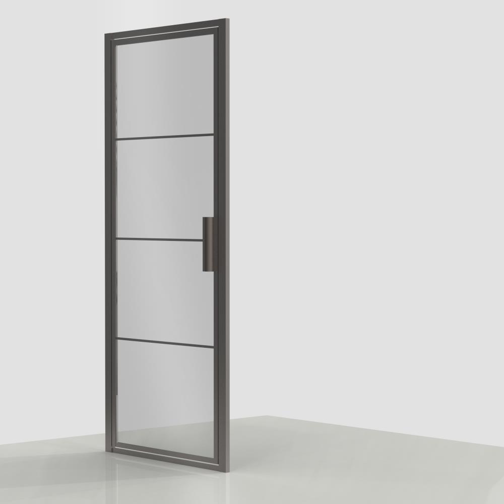 Ind. Line Colored  Draaideur 90 (omkeerbaar) grijs glas/grafiet profiel (88-89,5)x200