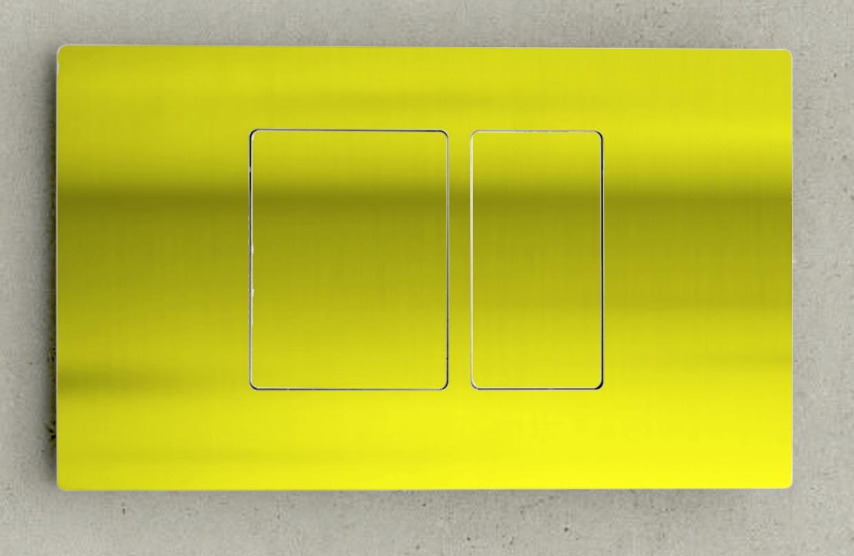 Drukplaat voor inbouwreservoirs GEBERIT, 26x16 cm, goud