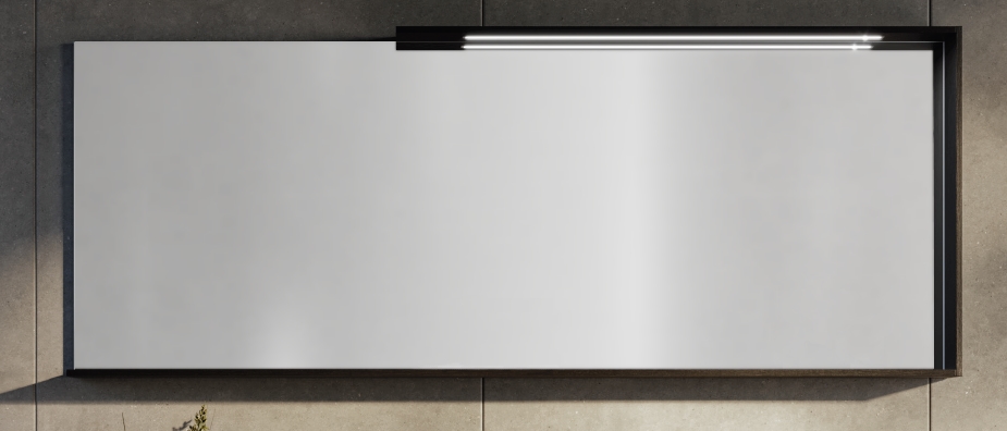 Architec spiegel met led 140x62,5x15, rechts, black oak