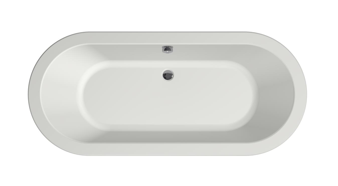 Luca  180x80x60 wit incl. 7006, gemonteerde badafvoer/vulcombinatie inox