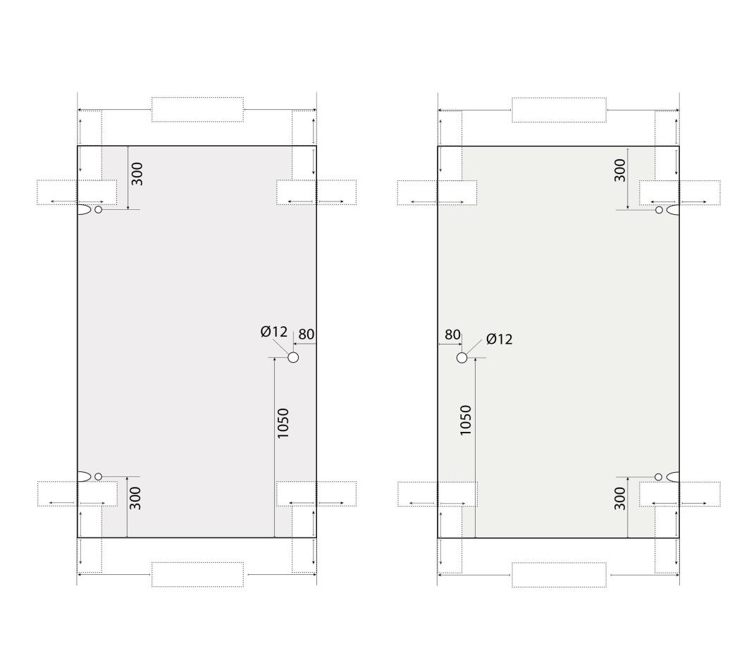 Nisdeur tot 93x200-Mat/satijn glas, brons beslag