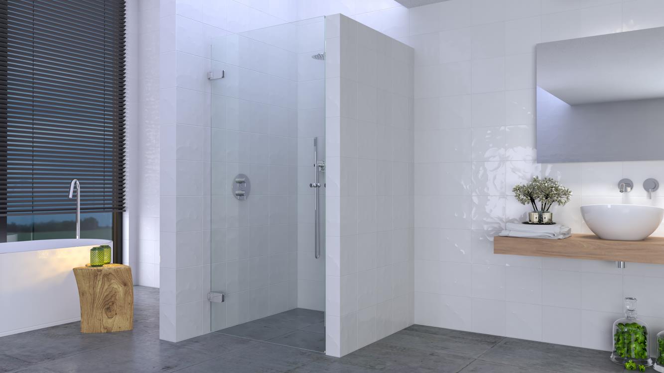 Nisdeur tot 93x200-Helder glas, chroom beslag