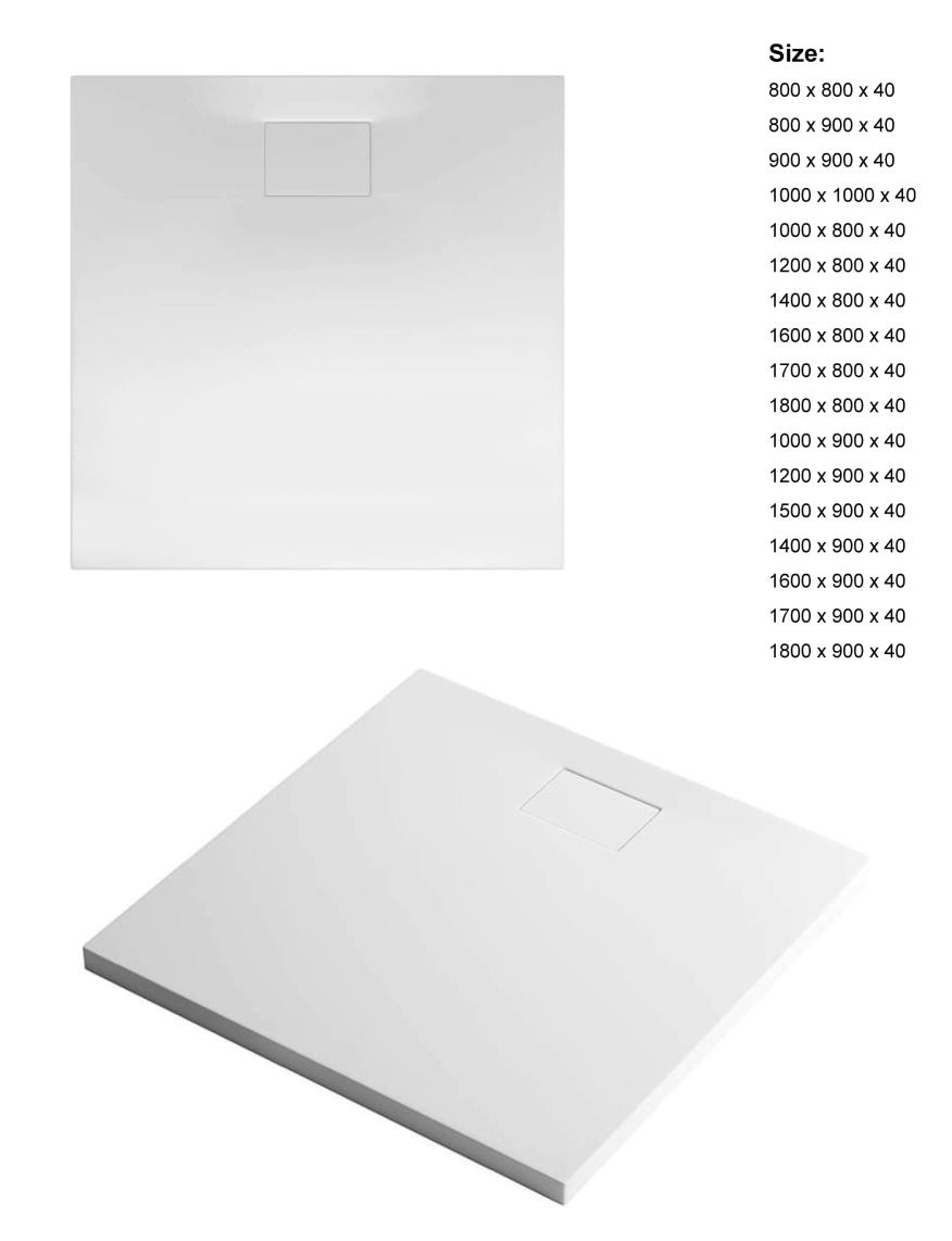 Flat Zero Plus douchevloer 140x80 mat wit - UITLOPEND