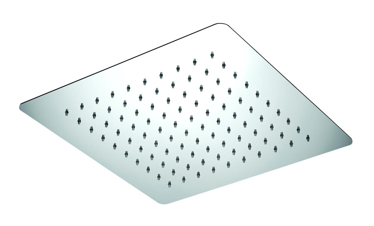 Pure - regendouche inbouw vierkant met afgeronde hoeken 34x34 x2 cm chroom