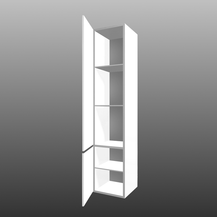 Young Hoge kast 2 deurs links 165x35x35 wit glans