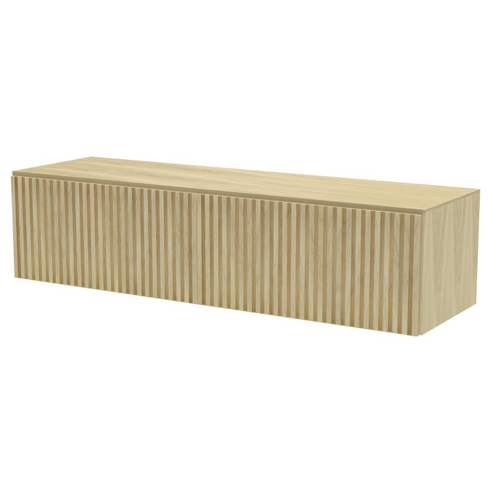 Nerf Badmeubel laag met 2 lades incl. topblad en stolwanden 155x36,8x45 White Oak - UITLOPEND