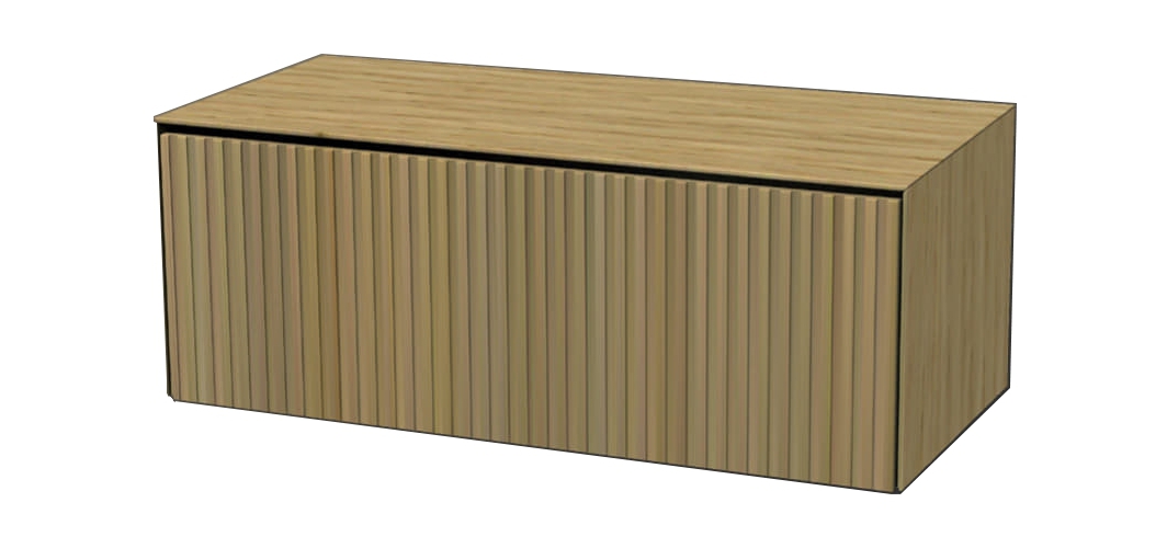 Nerf Badmeubel laag met 1 lade incl. topblad en stolwanden 99x36,8x45 (BxHxD) Blank Oak