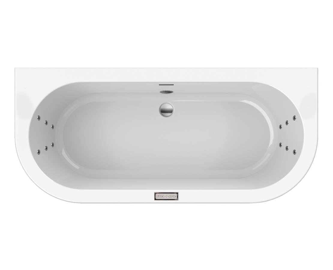 12 Waterjets glans wit (2 x 6 in rug/voetenzijde) t.b.v. Charley 180 (hoek)