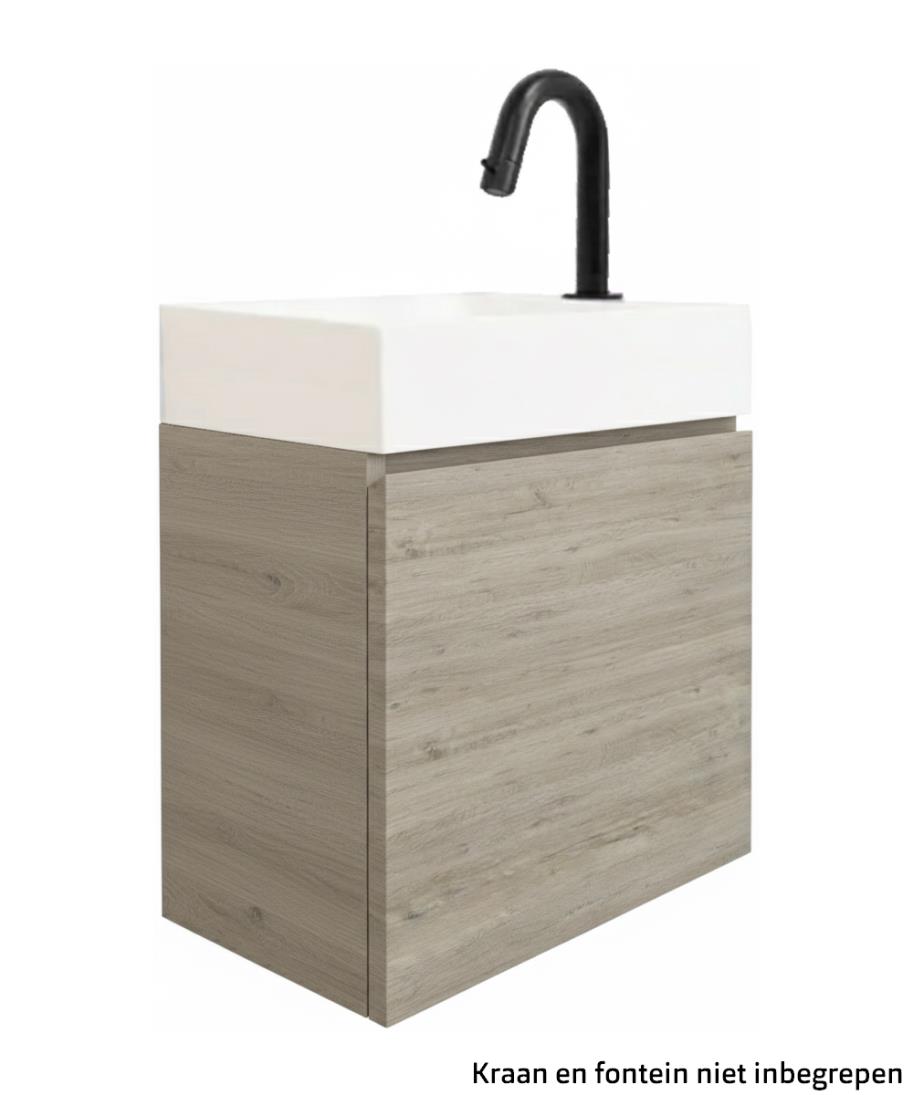 Fonteinkast Rosa linksdraaiend 44,5x40x19 stone oak