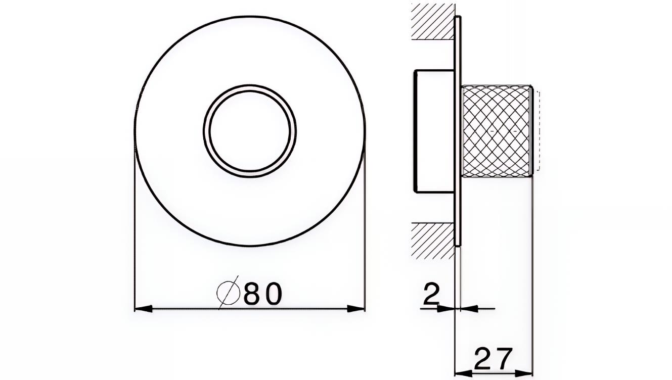 Push & Shower Duero afbouwdeel, inox