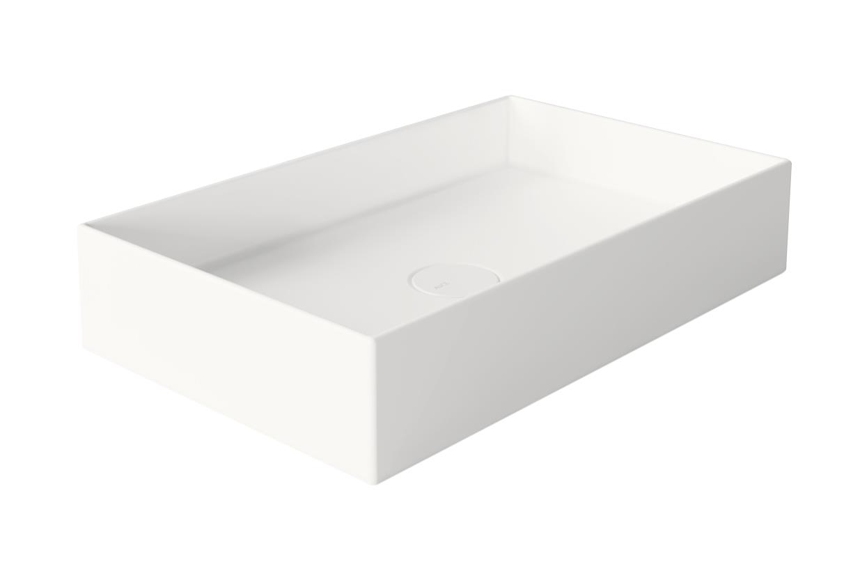 Coco opbouwwastafel 60 x 37 cm, keramisch wit mat