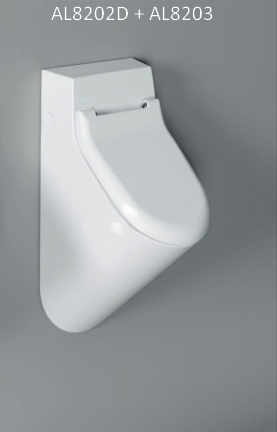 Wand urinoir wit met dekselgaten