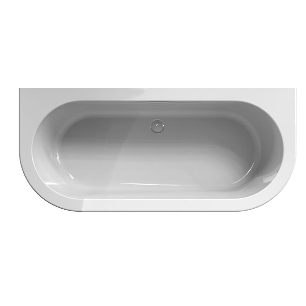 Charley  180x80x60 half-vrijst. bad glans wit incl. waterval vulcombi glans wit