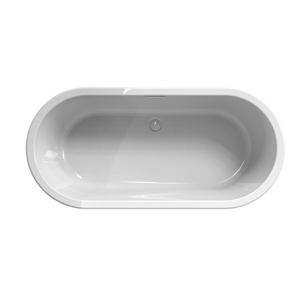Noa 170x80x60 vrijstaand bad glans wit incl. waterval vulcombi glans wit