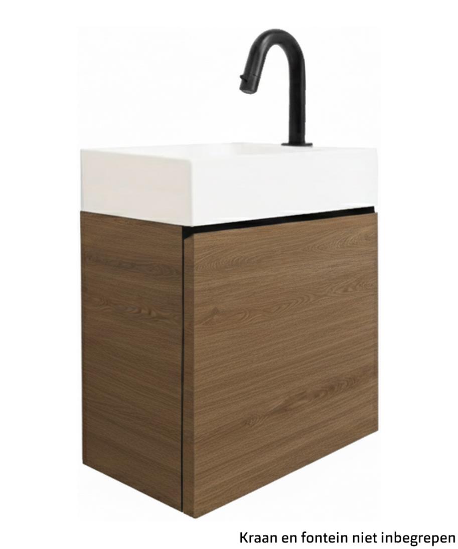 Fonteinkast Rosa linksdraaiend 44,5x40x19 natural oak