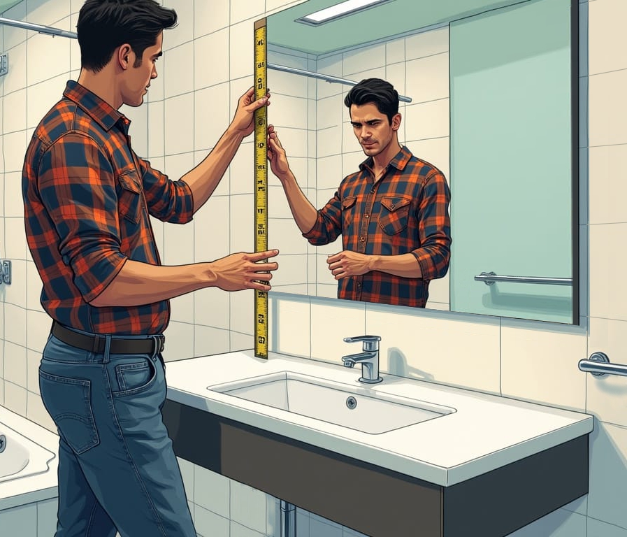 Optie: Inmeten en montage spiegel 160-200x100 cm Optie: Inmeten en montage spiegel 160-200x100 cm