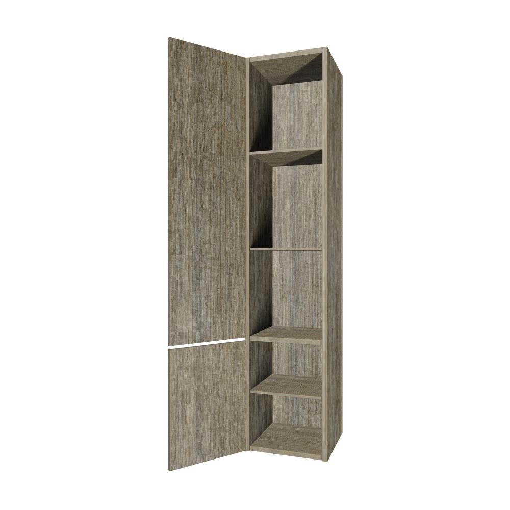 Hoge kast semi greeploos, linksdraaiend met 2 deuren, 165x35x35 cm. Pamplona