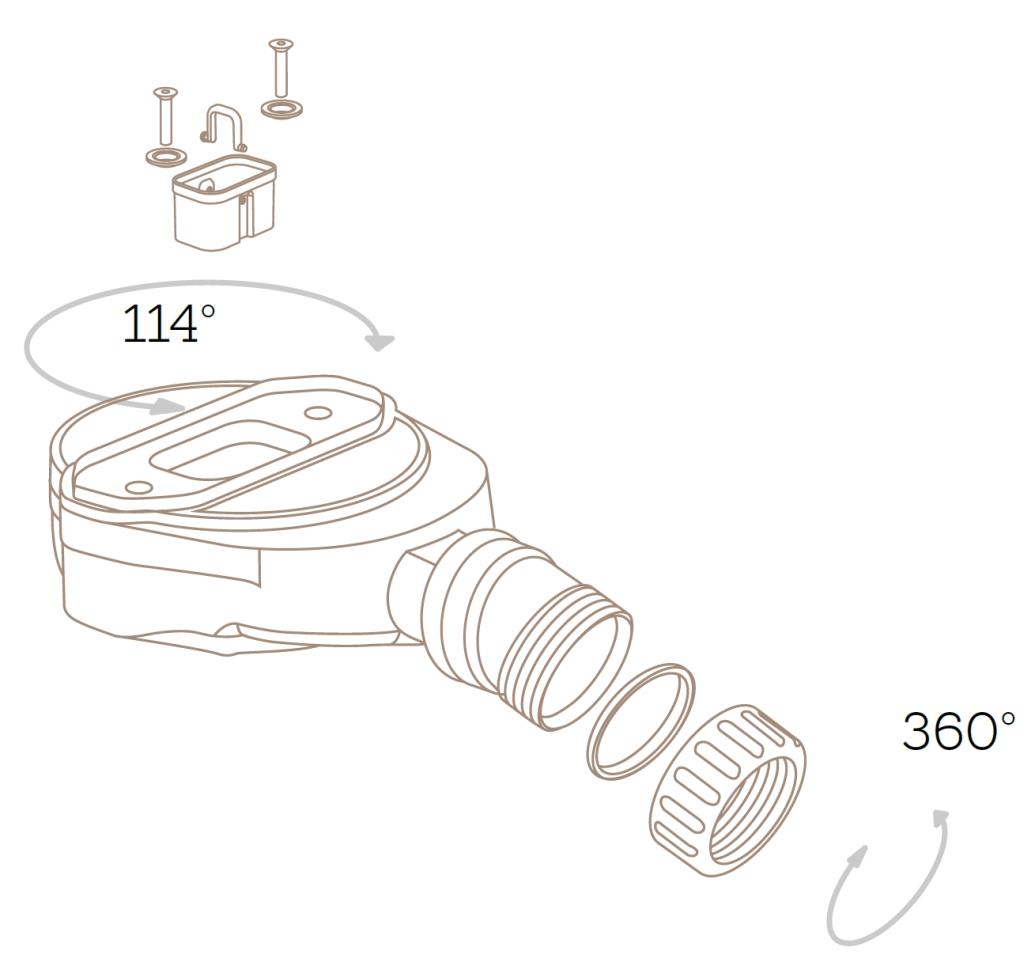 Soft douchebakafvoer Linear zonder cover H55 mm
