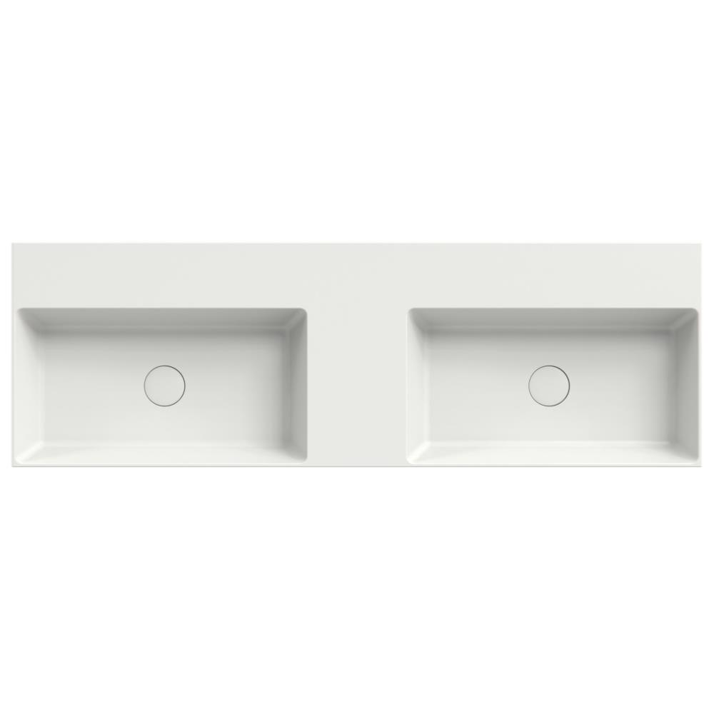 Dolce keramisch wastafelblad 140 met 2 kommen (141x46) wit mat