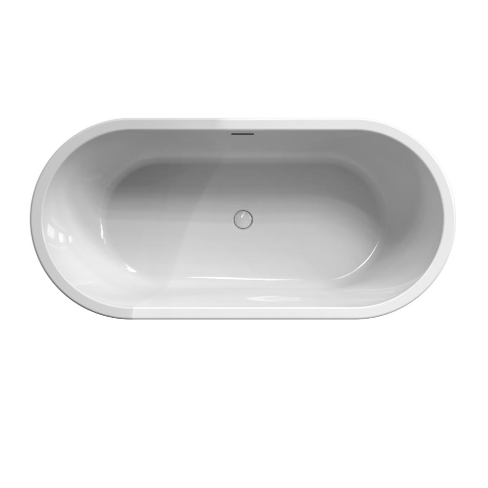 Rens 190x90x60 vrijstaand bad glans wit incl. sleuf overloop/afvoer ...