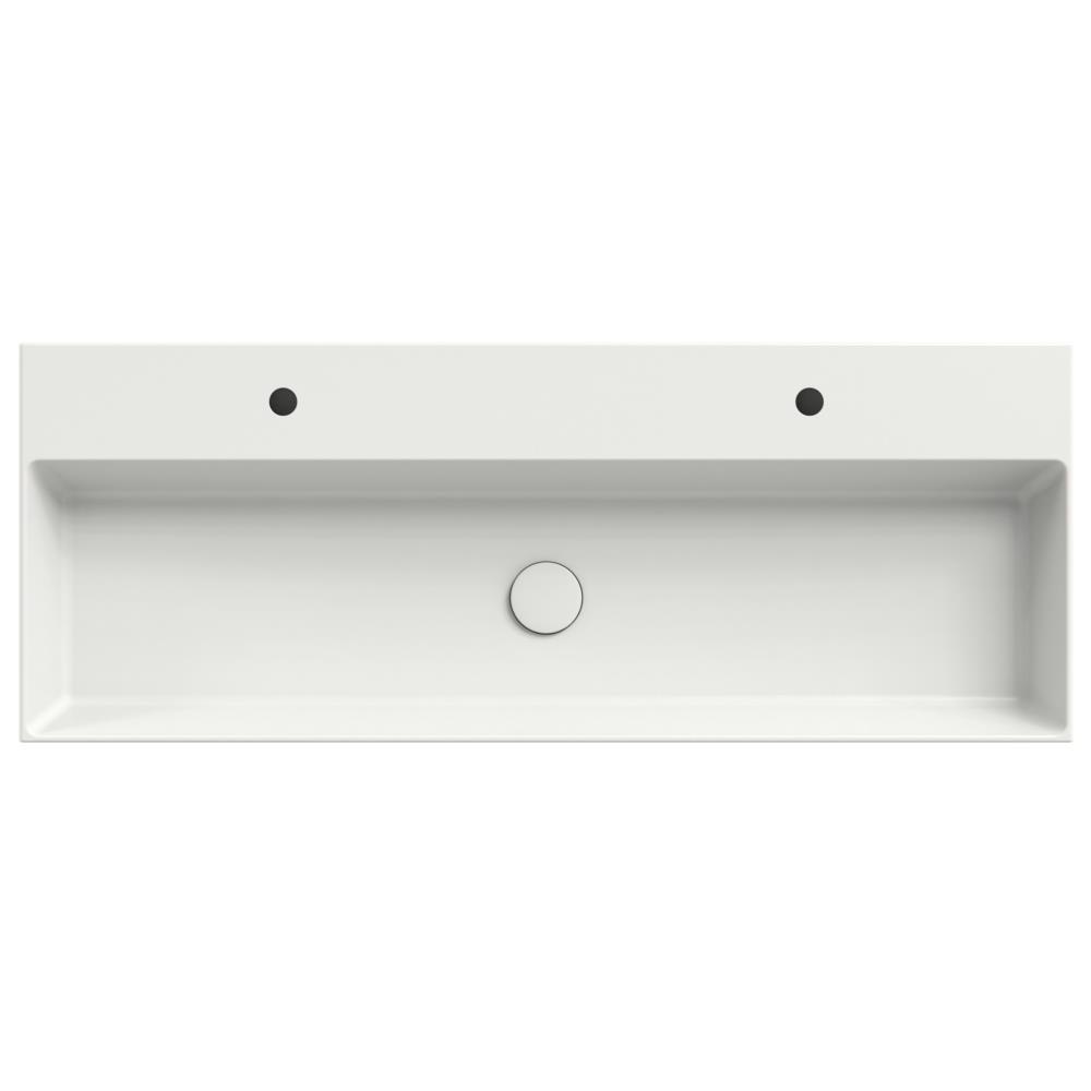 Dolce keramisch wastafelblad 120 met 2 kraangaten, wit mat