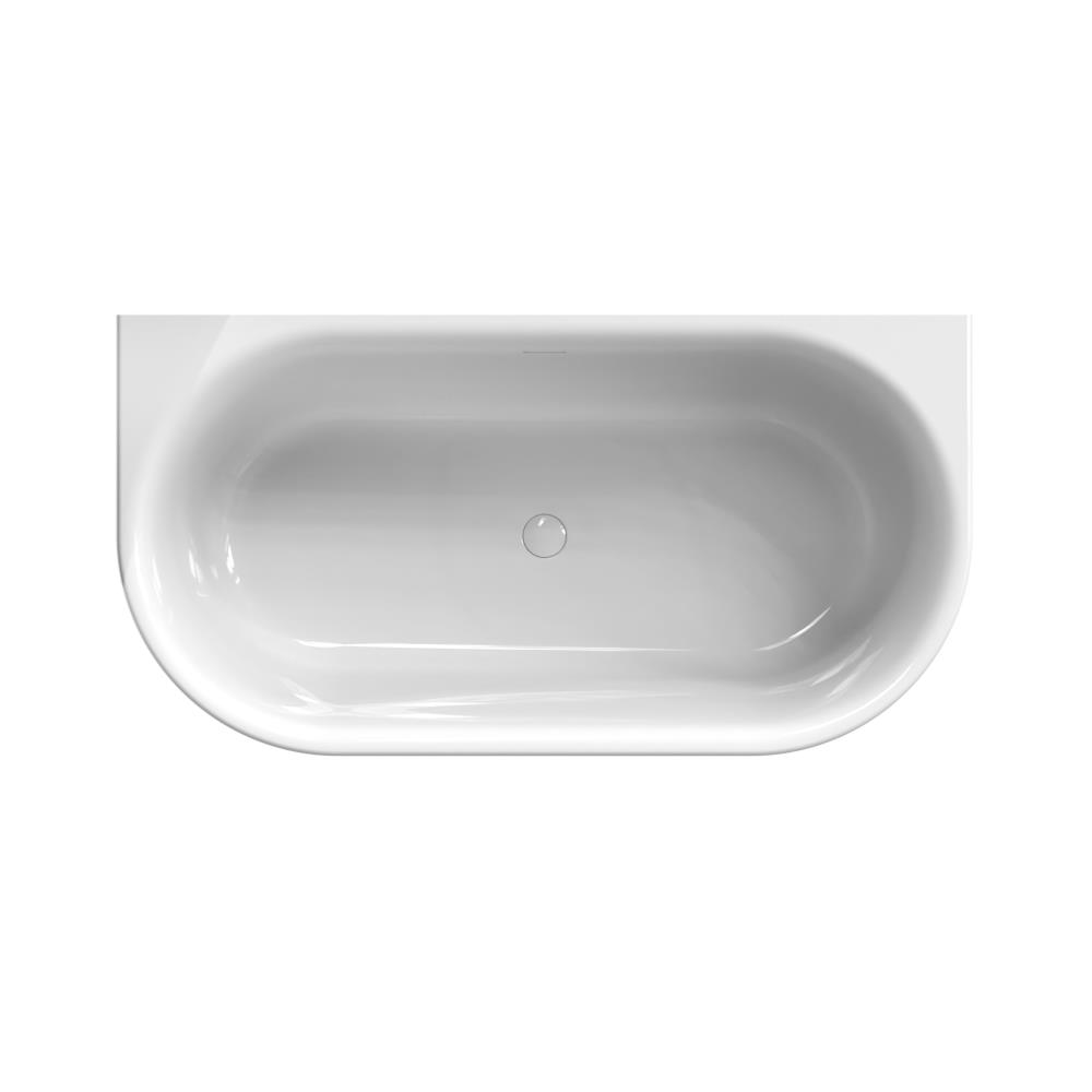Fay  155x80x60 vrijstaand bad glans wit incl. sleuf overloop/afvoer glans wit