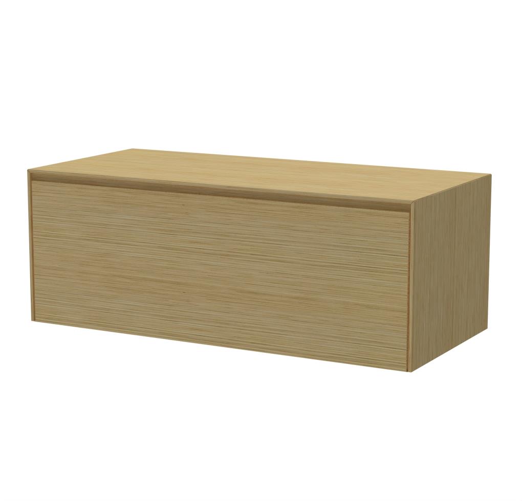 Rect Onderkast 1 lade, 8 mm stolwanden, topblad zonder gat Natural Oak
