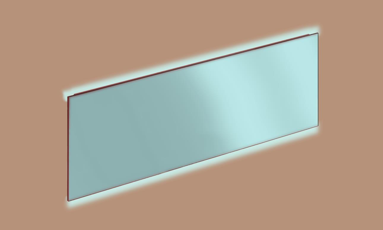 Garda rechthoekige spiegel met 2 verlichtingsbanen >160